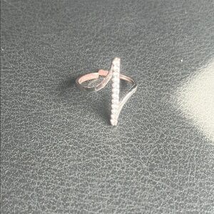 Elegant Silver and Pink Ring Adjustable